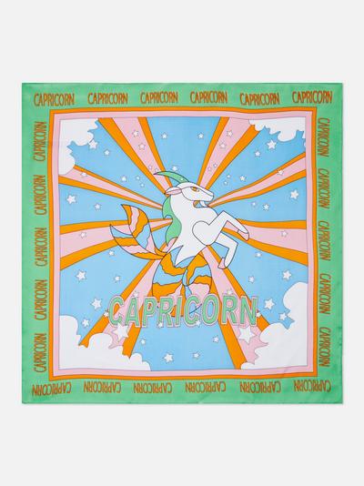 Schal aus Satin mit Horoskop-Print