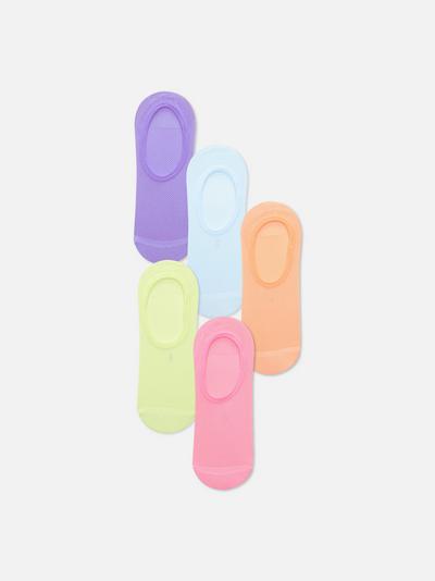 Neon-gekleurde onzichtbare sokken, 5 paar