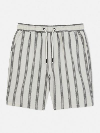 Textured Drawstring Bermuda Shorts