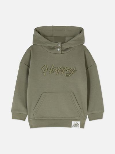 Happy Embroidered Hoodie