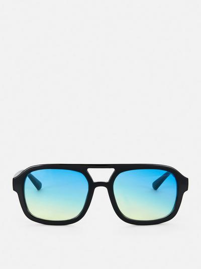 Retro Square Colored Lens Sunglasses