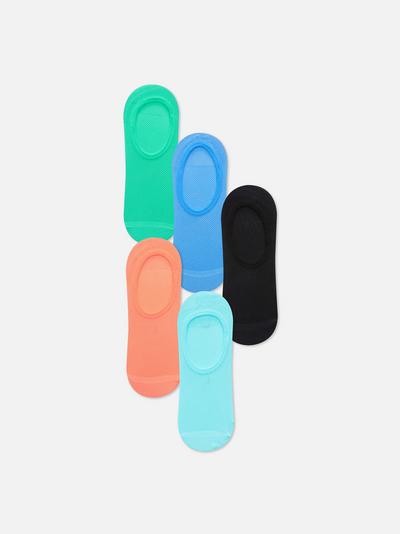 Neon-gekleurde onzichtbare sokken, 5 paar