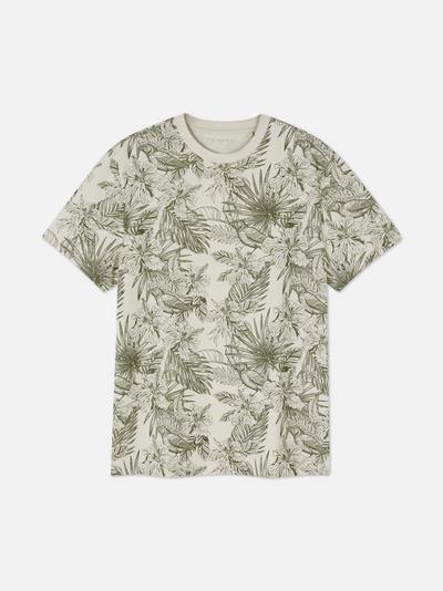 T-shirt con stampa foglie