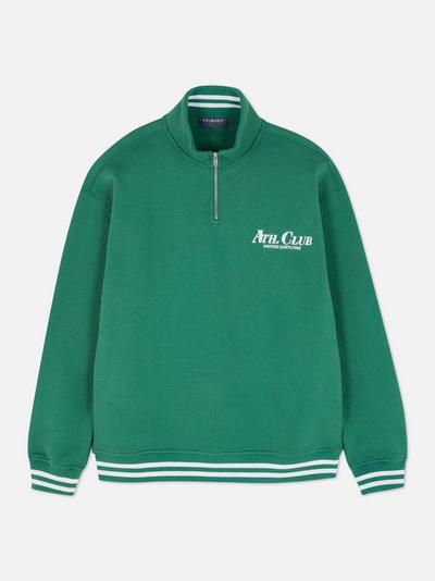 „Athletic Club“ Sweatshirt mit kurzem Reißverschluss