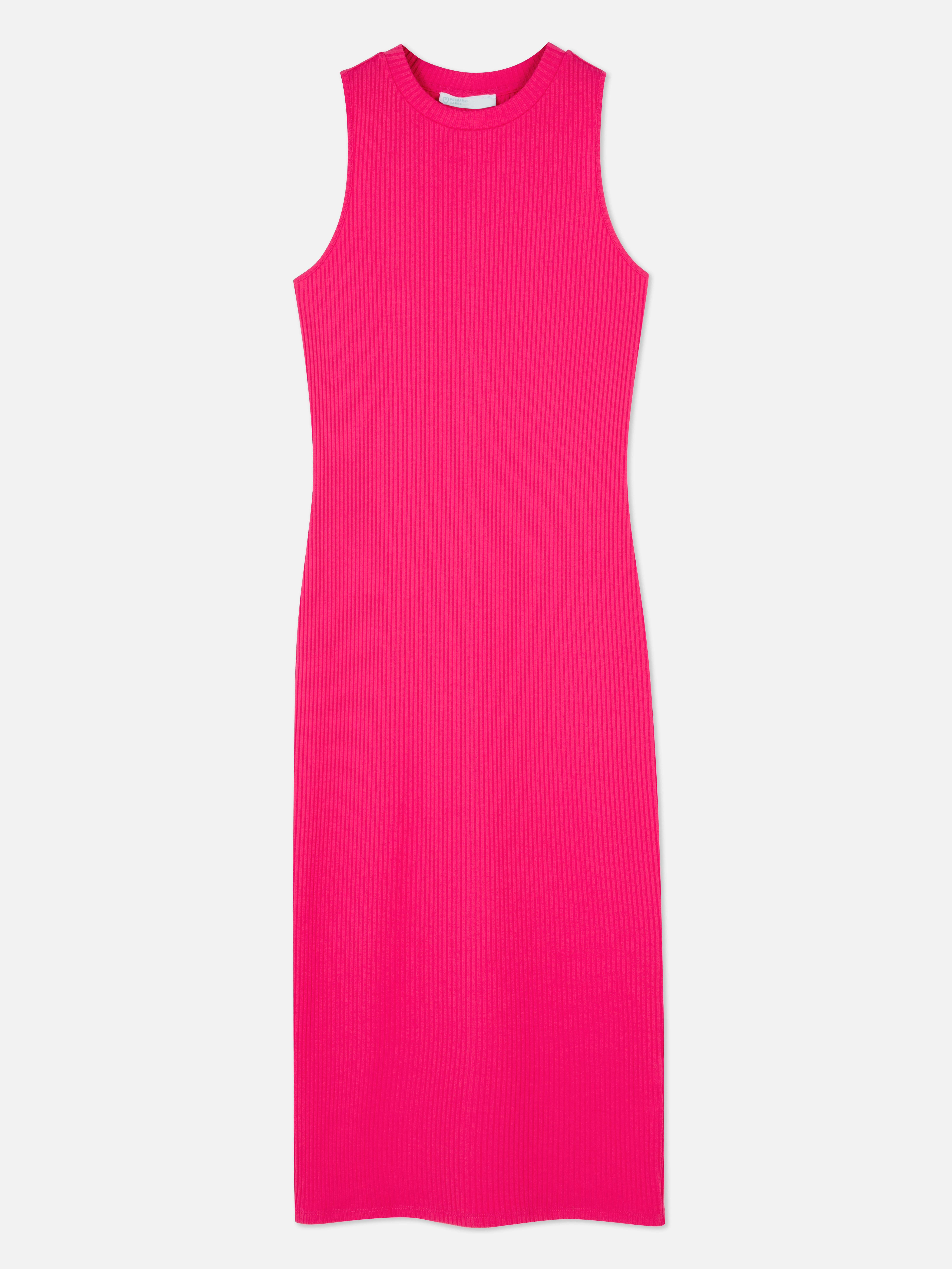 Geripptes Racerback-Midikleid