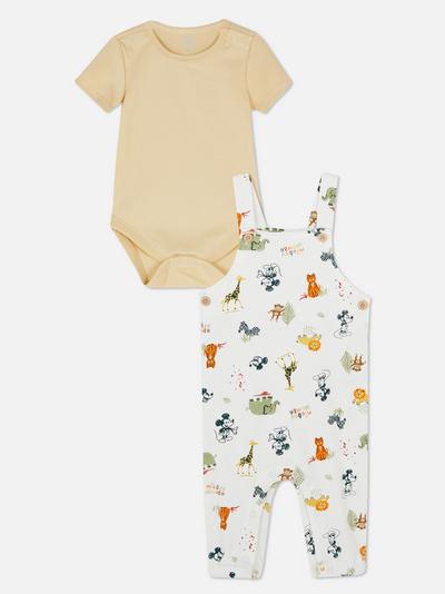 Disney Mickey Mouse Dungaree and Bodysuit Set