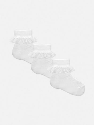 3-Pack Ruffle Trim Socks