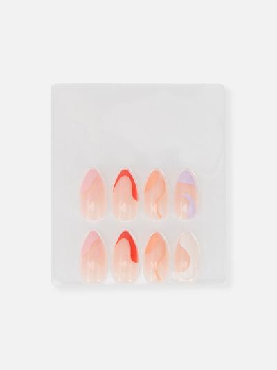 Faux ongles pointus effet abstrait PS