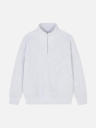 High Neck Quarter-Zip Sweatshirt