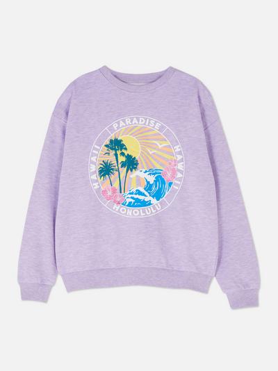 Sweatshirt met Hawaii-print