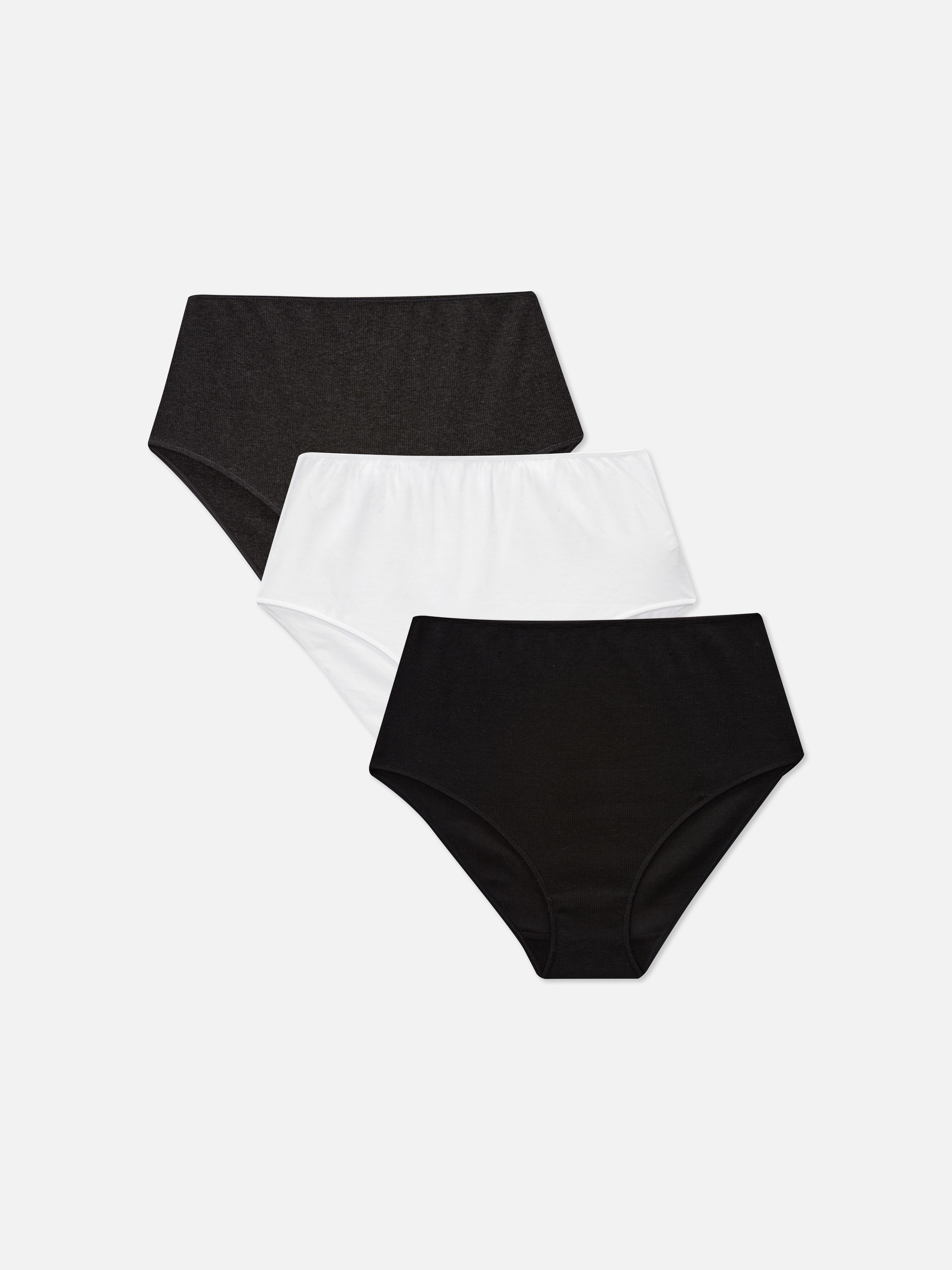 Slips van ribstof met hoge taille, set van 3 Onderbroeken & slips