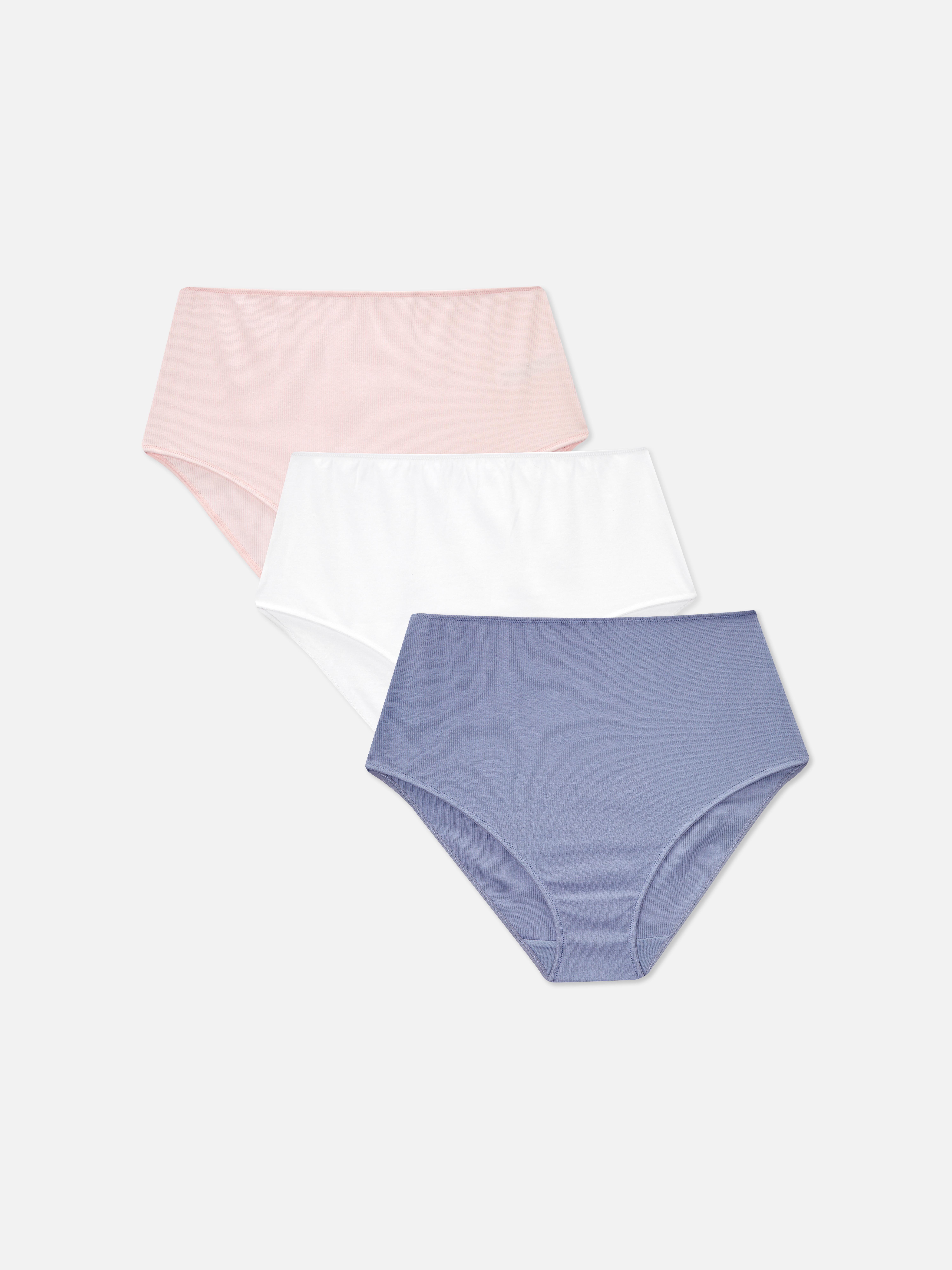 3Pack High Waist Ribbed Full Briefs Briefs & Knickers Lingerie & Underwear Women's Style