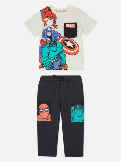 Komplet majice in hlač z liki Marvel