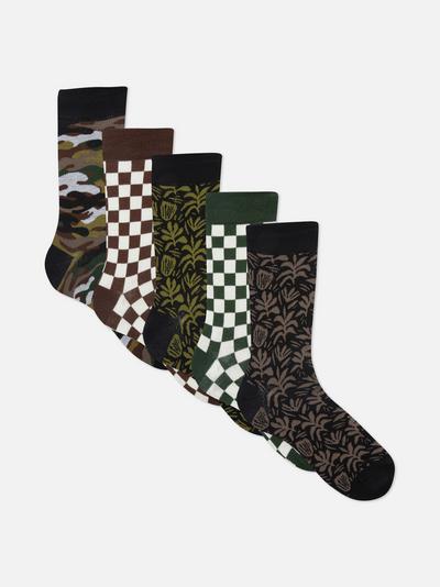 Lot de 5 paires de chaussettes à motif camouflage varié