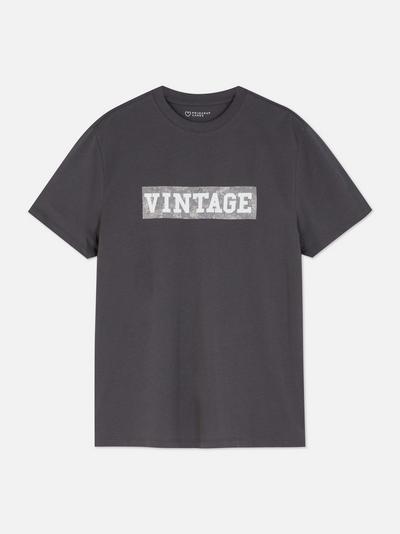 T-shirt gráfica caixa Vintage