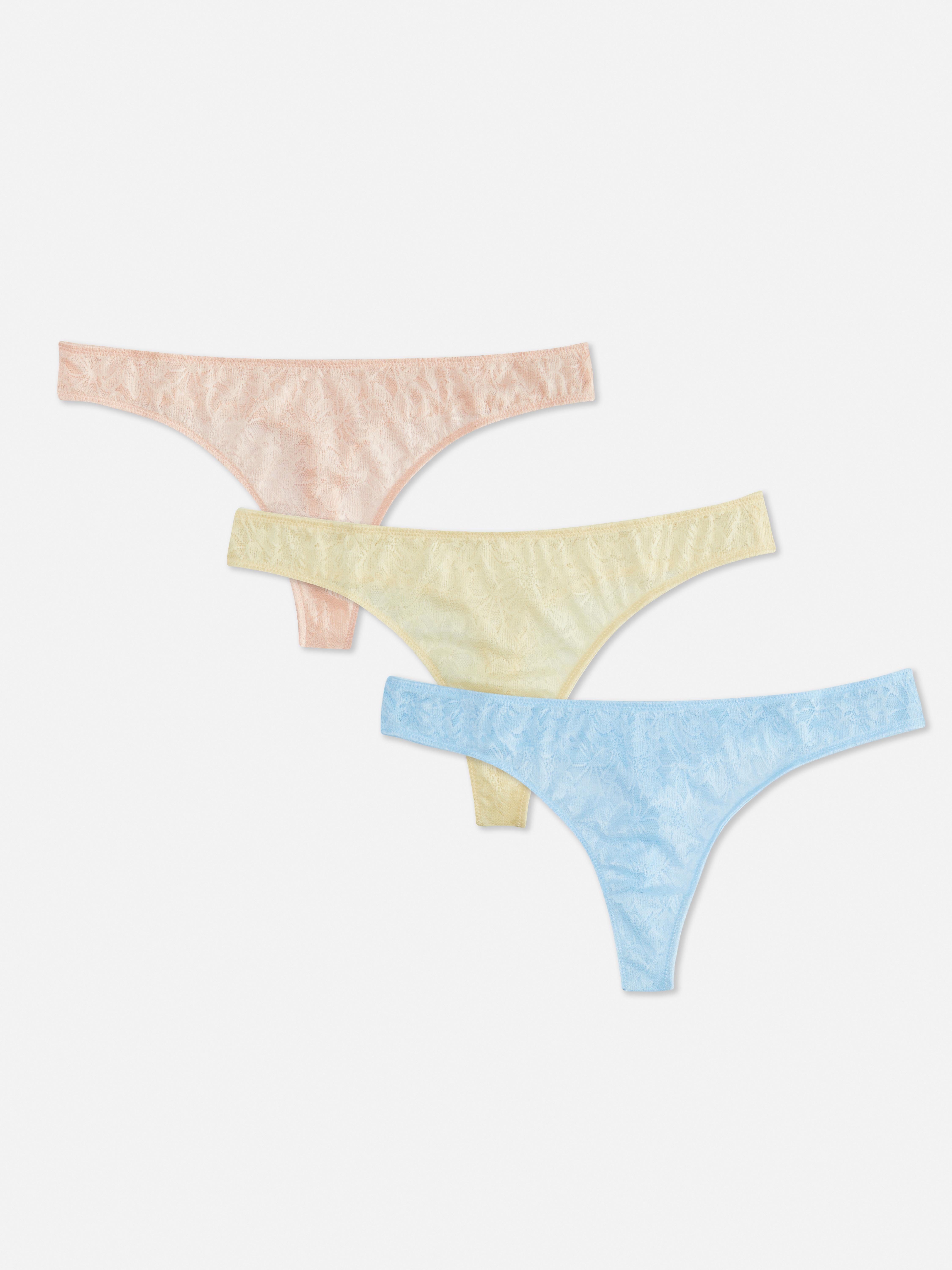 3Pack Floral Lace Thongs Briefs & Knickers Lingerie & Underwear