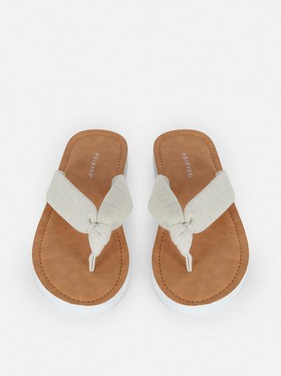 Broderie Anglaise Knot Flip Flops