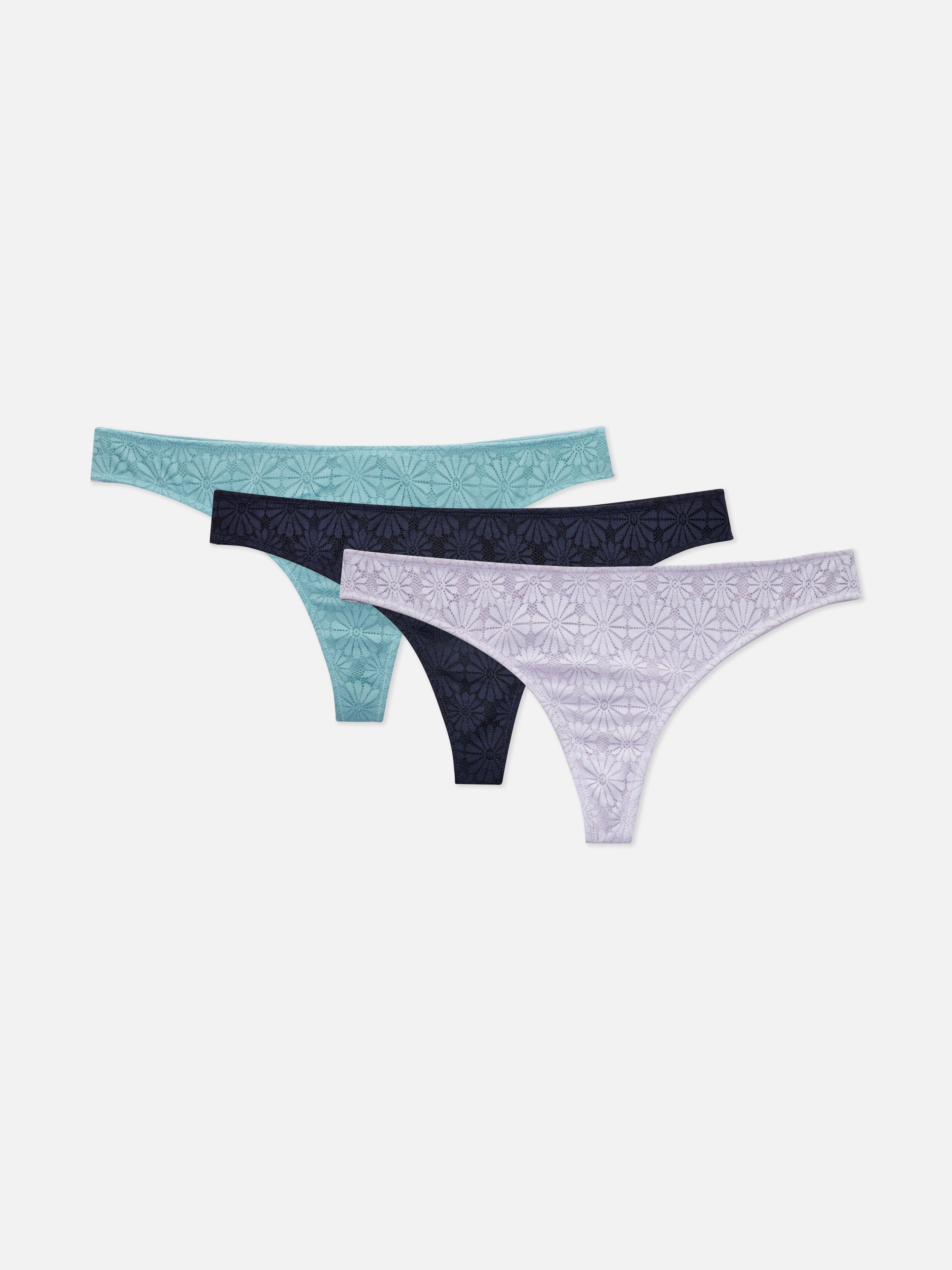 Lot de 3 strings en dentelle à fleurs Slips et culottes Lingerie et