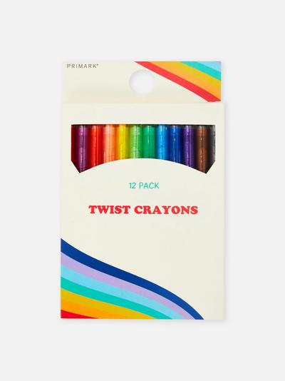 Set de 12 creioane colorate cu răsucire