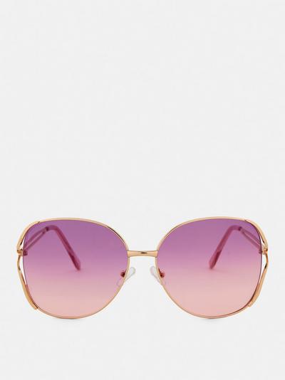 Chain Texture Metal Frame Sunglasses