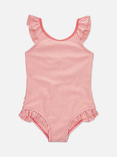 Striped Ruffled Swimsuit
