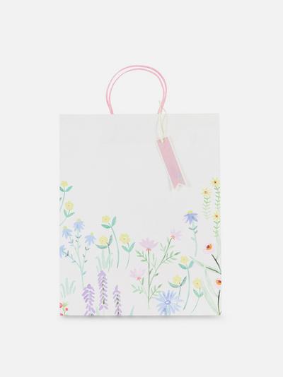 Bolsa de regalo con diseño de flores