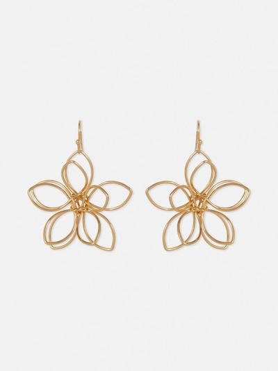 Metallic Floral Earrings