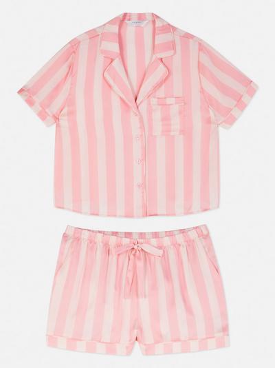 Satin Shirt and Shorts Pyjama Set