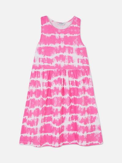 Mouwloze jurk met abstracte print