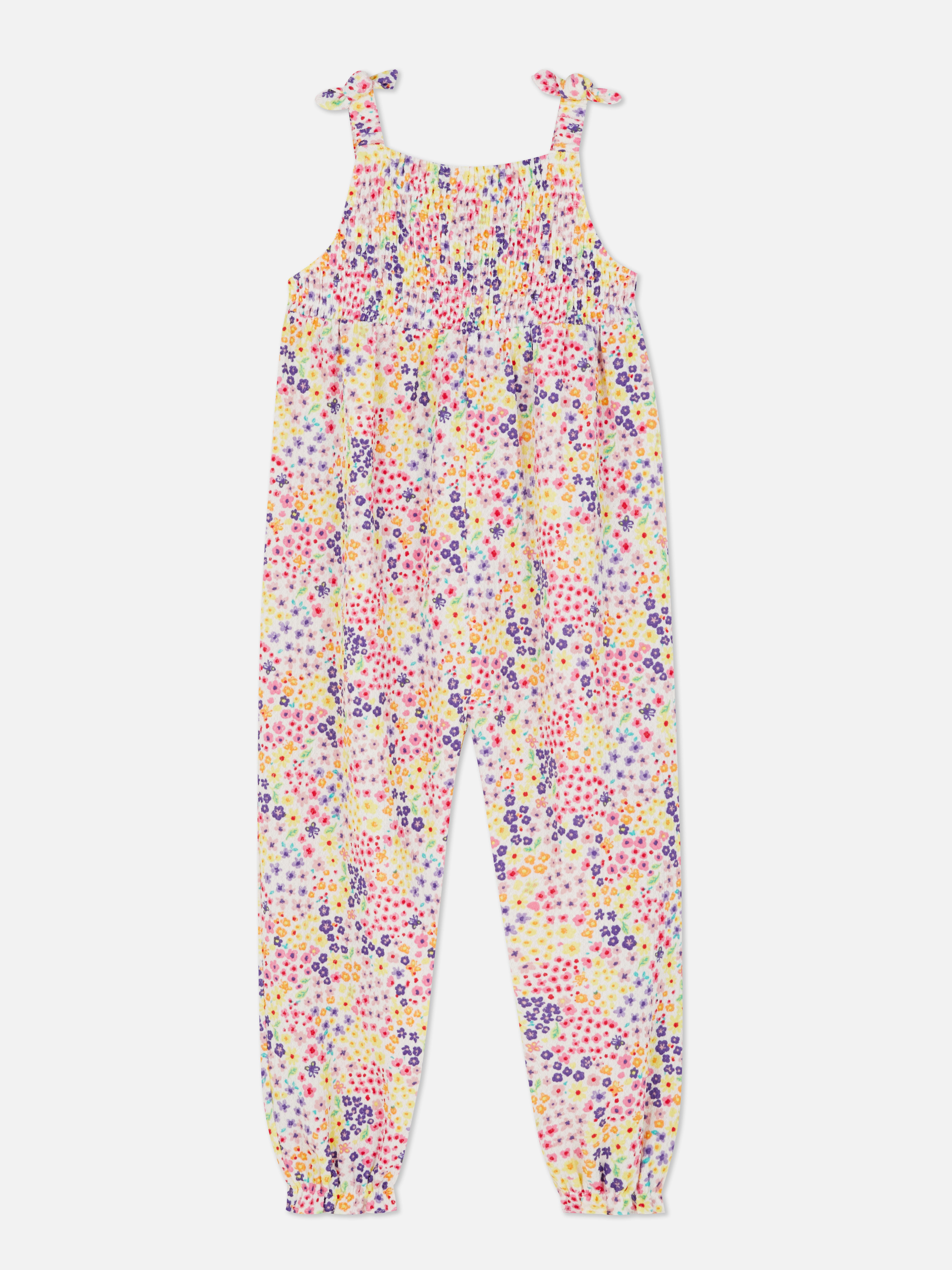 Salopetă din jerseu cu imprimeu floral