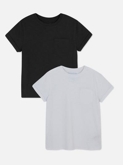 Pack de 2 camisetas de punto flameado básicas