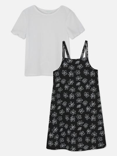 Set de rochiță și tricou cu flori