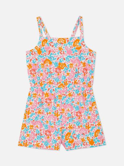 Tropical Print Strappy Playsuit