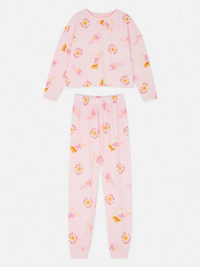 Pijama manga comprida estampado