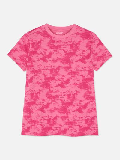 T-shirt met ronde hals en camouflageprint