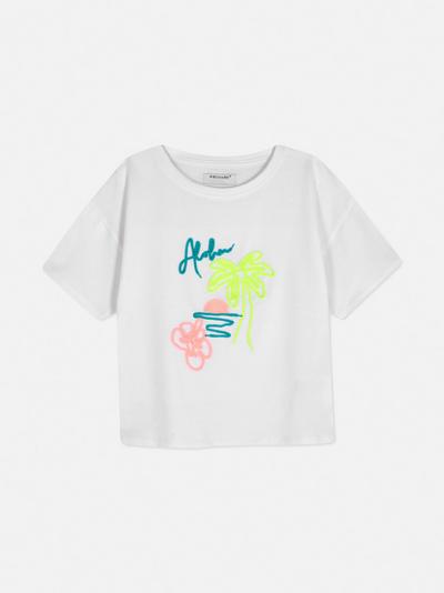 T-shirt desenho praia corda