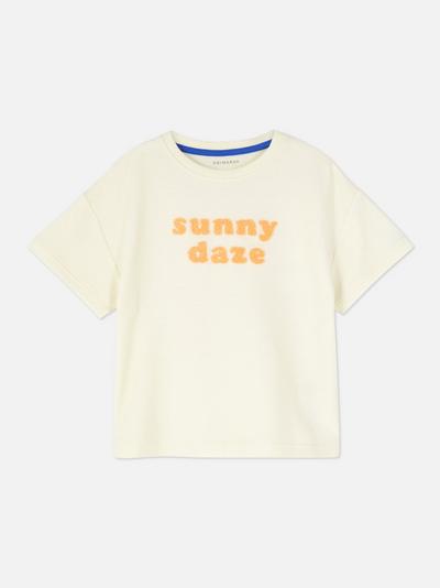T-shirt met getuft patroon Sunny Daze